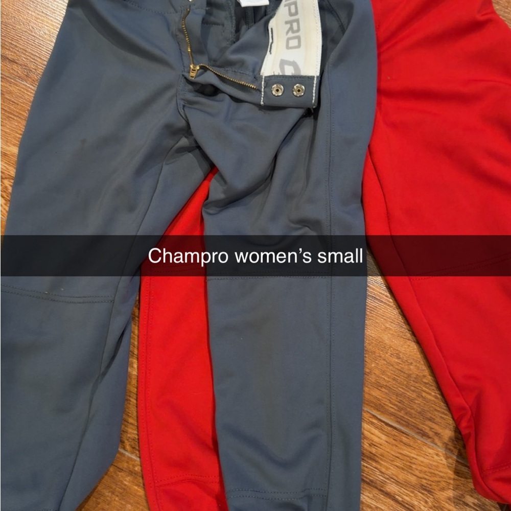 Women's Gray and Red Softball Pants